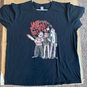 Last Pod Cast on the Left black t-shirt. Size 2X. Worn once. Like new condition.